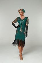 Load image into Gallery viewer, V Neck Sequined Beaded Tassels 1920S Gatsby Dress