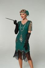 Load image into Gallery viewer, V Neck Sequined Beaded Tassels 1920S Gatsby Dress