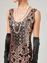 Load image into Gallery viewer, Gold 1920S Sequined Fringe Flapper Maxi Dress