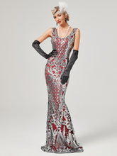 Load image into Gallery viewer, Gold 1920S Sequined Fringe Flapper Maxi Dress