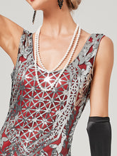 Load image into Gallery viewer, Gold 1920S Sequined Fringe Flapper Maxi Dress