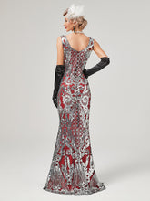 Load image into Gallery viewer, Gold 1920S Sequined Fringe Flapper Maxi Dress