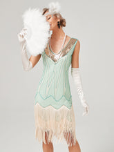 Load image into Gallery viewer, Deep V Neck Sequined Beaded Tassels 1920S Gatsby Dress