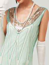 Load image into Gallery viewer, Deep V Neck Sequined Beaded Tassels 1920S Gatsby Dress