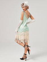 Load image into Gallery viewer, Deep V Neck Sequined Beaded Tassels 1920S Gatsby Dress