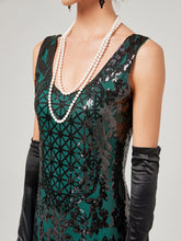 Load image into Gallery viewer, Gold 1920S Sequined Fringe Flapper Maxi Dress