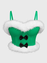 Load image into Gallery viewer, Vintage Style Christmas Faux Fur Trim Corset