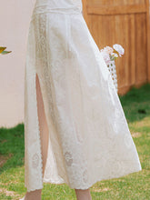 Load image into Gallery viewer, 1950S White V Neck Lace Long Sleeve Swing Dress