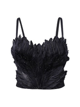 Load image into Gallery viewer, Feather Crystal Rhinestone Corset Top