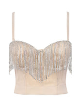 Load image into Gallery viewer, Vintage Fringed Bead Embellished Strapless Top