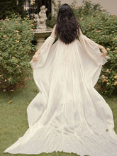 Load image into Gallery viewer, White Lace Lantern Sleeves Romantic Wedding Dress with Tail Inspired By Sleeping Beauty