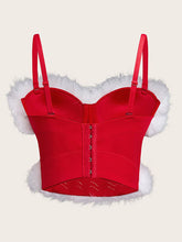 Load image into Gallery viewer, Vintage Style Christmas Faux Fur Trim Corset