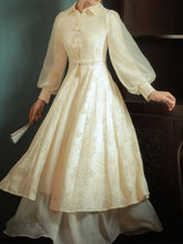 Load image into Gallery viewer, 2PS Apricot Eton Collar Lace Swing Dress With Swing Skirt