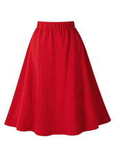 Load image into Gallery viewer, 1950S Red Button High Waist Swing Vintage Skirt
