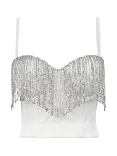 Load image into Gallery viewer, Vintage Fringed Bead Embellished Strapless Top