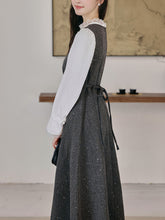 Load image into Gallery viewer, 2PS Vintage White Top and Grey Sequin Lace Dress Set