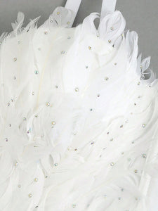 Feather Crystal Rhinestone Corset Top