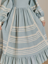 Load image into Gallery viewer, Edwardian Style Lace Blue Long Sleeve Vintage Dress
