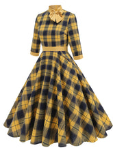 Load image into Gallery viewer, Yellow Plaid Vintage Dress With Pockets Inspired by Clueless Cher Horowitz