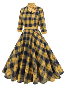 Yellow Plaid Vintage Dress With Pockets Inspired by Clueless Cher Horowitz