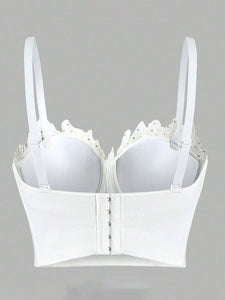 Feather Crystal Rhinestone Corset Top