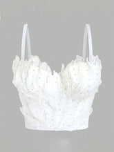 Load image into Gallery viewer, Feather Crystal Rhinestone Corset Top