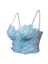 Load image into Gallery viewer, Feather Crystal Rhinestone Corset Top