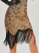 Load image into Gallery viewer, Pink V Neck Sequined Beaded Tassels 1920S Gatsby Dress