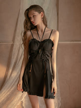 Load image into Gallery viewer, Women Chemise Blue Spaghetti Strap Backless Lace Lingerie