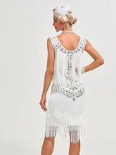 Load image into Gallery viewer, Crew Neck Sequined Beaded Tassels 1920S Gatsby Dress