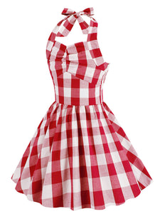 Kids Little Girls' Dress Brabie Plaid Halter 1950S Dress