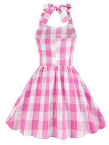 Kids Little Girls' Dress Brabie Plaid Halter 1950S Dress