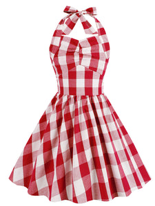Kids Little Girls' Dress Brabie Plaid Halter 1950S Dress