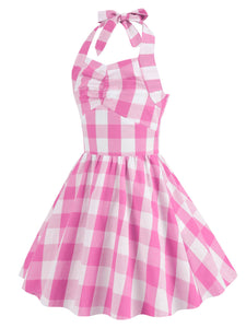 Kids Little Girls' Dress Brabie Plaid Halter 1950S Dress