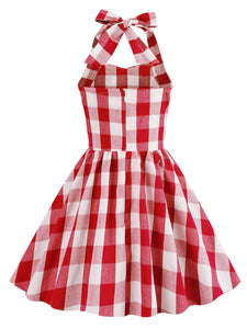 Kids Little Girls' Dress Brabie Plaid Halter 1950S Dress