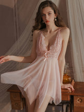 Load image into Gallery viewer, Pink Spaghetti Strap Lingerie Sexy Babydolls