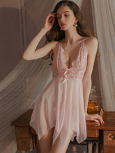 Load image into Gallery viewer, Pink Spaghetti Strap Lingerie Sexy Babydolls