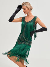Load image into Gallery viewer, Crew Neck Sequined Beaded Tassels 1920S Gatsby Dress