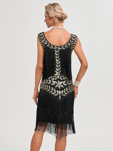 Crew Neck Sequined Beaded Tassels 1920S Gatsby Dress
