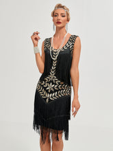 Load image into Gallery viewer, Crew Neck Sequined Beaded Tassels 1920S Gatsby Dress