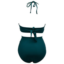 Load image into Gallery viewer, Women's Two Piece Bikini Set Halter V Neck Bathing Suit High Waisted Ruched Tummy Control Swimsuit