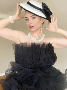 Big Sweet Bow Satin Vintage Audrey Hepburn Same Style 1950S Hat