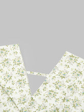 Load image into Gallery viewer, Yellow V Neck Floral Printed Cross-Tie 1950S Vintage Dress