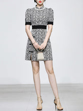 Load image into Gallery viewer, Black Jacquard Vintage Style Mini Cheongsam Dress