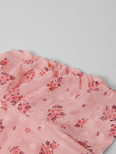 Load image into Gallery viewer, Pink V Neck Floral Print 1940S Mermaid Chiffon Dress