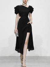 Load image into Gallery viewer, 1960S Asymmetric Neck Waist Cutout Slit Party Sexy Dress
