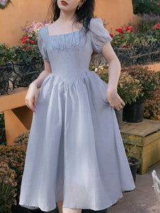 Square Neck Puff Sleeve Cinderella Princess Dress