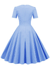 Load image into Gallery viewer, Stripe Square Collar 1950S Dress With Pockets