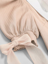 Load image into Gallery viewer, Pink Bow Collar Puff Sleeve 1960S Vintage Dress