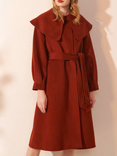 Load image into Gallery viewer, Christmas Red Women&#39;s Winter Coat Long Sleeve PeterPan Collar
